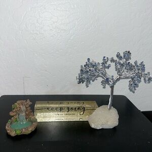 Silver and Blue Gem Tree Decor